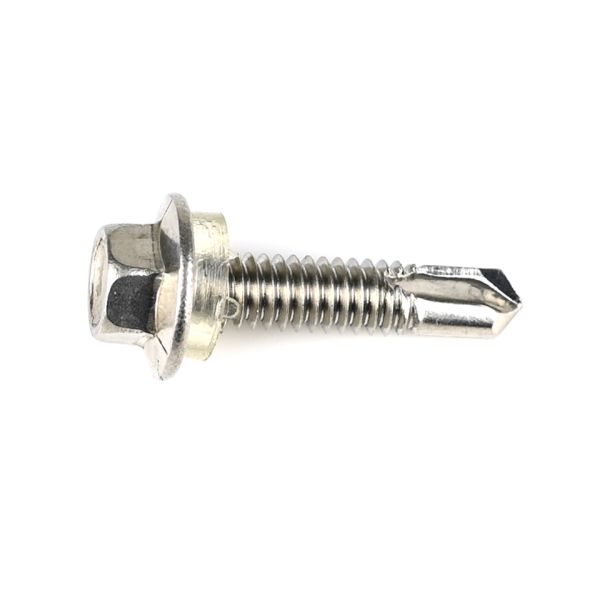 Ruspert Ss304 Stainless Steel Hex Washer Head Self Drilling Screw With Pvc Washer For Solar Fastener