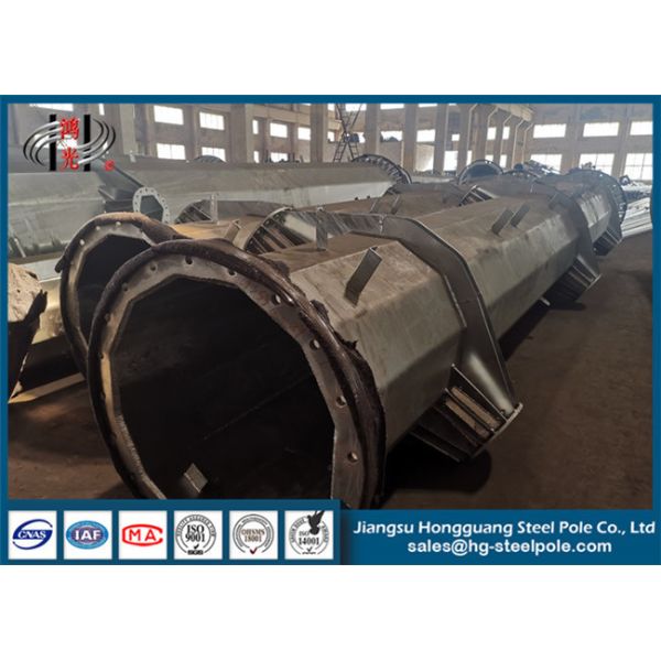 Buy Hot Rolled Steel Galvanized Pole With Bitumen Painted 10kv Q345 at wholesale prices
