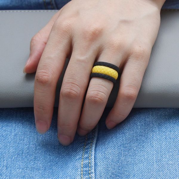 Fish Scale Silicone Wedding Ring Mermaid Stone Design For Women'S Birthday