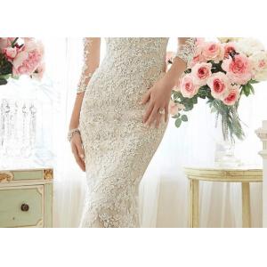 Sweetheart Mermaid Bridal Gowns / Fishtail Bridal Dress Perspective Sleeves Back