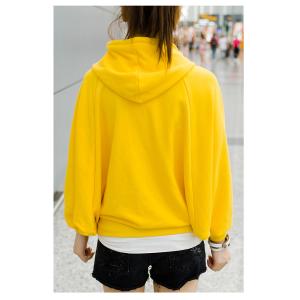 Bat shirt , Yellow Ladies Hooded Sweatshirts , Long Sleeve