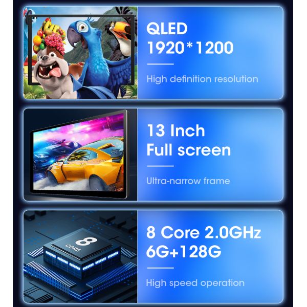 Universal Year 13" 2 Din Car Radio 1920*1200P QLED Built-in CarPlay Multimedia Stereo