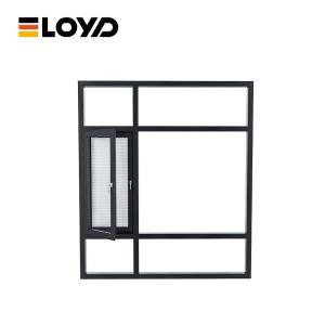 Insect Control Black Double-Layer Hollow Glass Aluminum Casement Windows