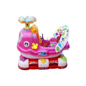 Cute Whale Pink Train Kiddie Ride Machines With Time Controller