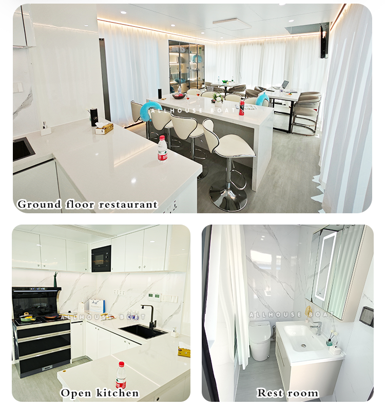 2 Story Aluminum Party House Boat Club Restaurant With 30 People Capacity