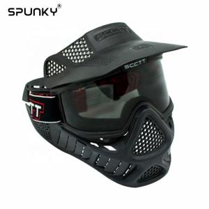 Durable Paintball Tactical Full Face Mask With Double Lens Goggles