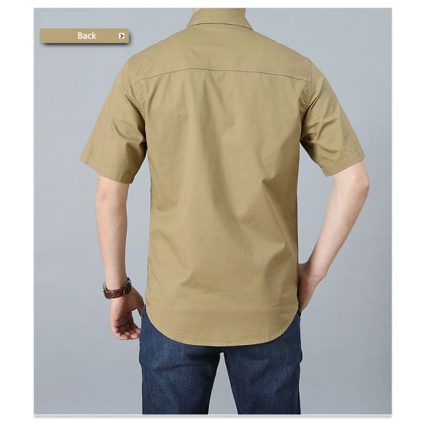 Outdoor Recreation Short Sleeve Dress Shirt for Men Wrinkle Resistant and Comfortable