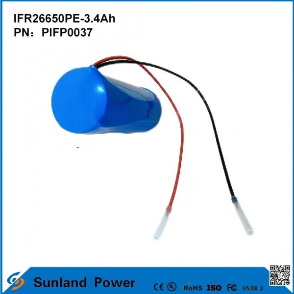 IFR26650PE-3.4Ah 3.2V LiFePO4 Battery Cell For Solar Light Flashlight Circle Life 2000 Times