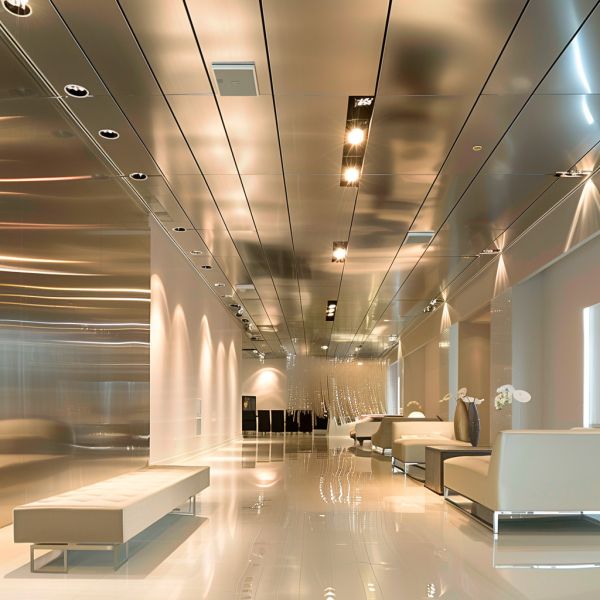 Buy Flat Panel Fire-Resistant Stainless Steel Ceiling In Matte Finish at wholesale prices
