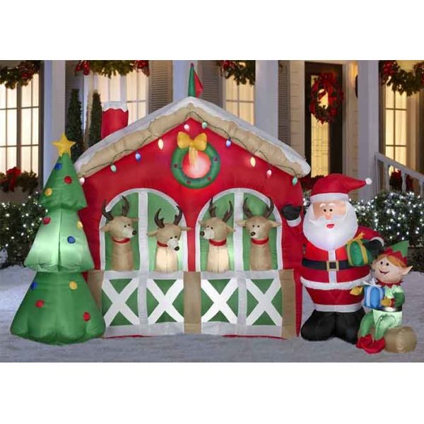 Buy Giant Custom Advertising Inflatables Waterproof Oxford Cloth Christmas House at wholesale prices