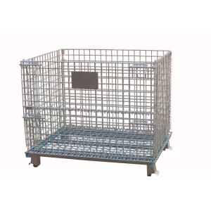 Foldable 4 Layers Wire Guage 6.0mm Wire Mesh Container Zinc Plated