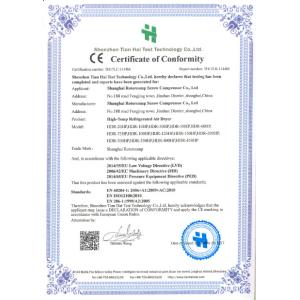 Shanghai Rotorcomp Screw Compressor Co., Ltd Certifications