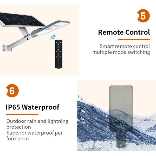 Industrial Aluminum Solar LED Street Lights 60w 100w 500w With Pole