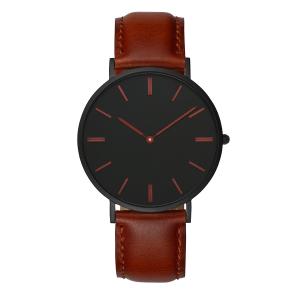 Buy cheap Professional Dark Brown Mens Wrist Watch Leather Straps Japanese Quartz from wholesalers