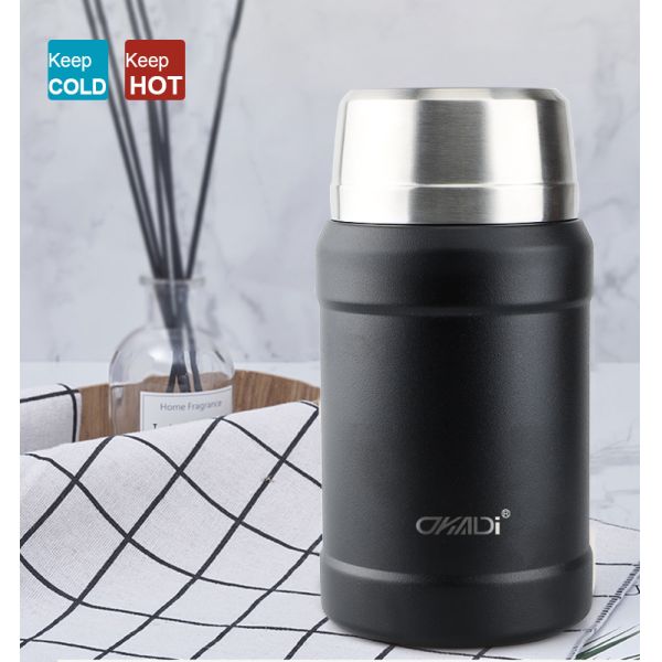 Double Wall Vacuum Insulated Food Container Pots Food Flask Warmer Thermos Food Jar Lunch Box 800ML