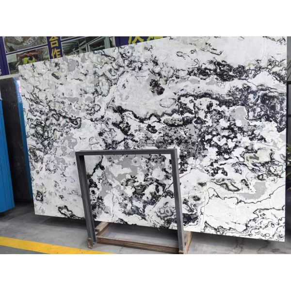 Hotel and Home Design Big Slab Panda White Granite Black Veins Kitchen Countertops