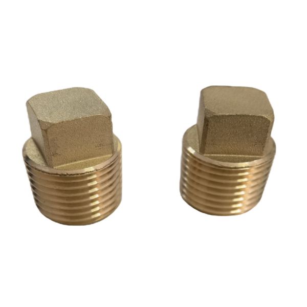 3/4" NPT Male Brass Head Solid Brass Plug Fitting