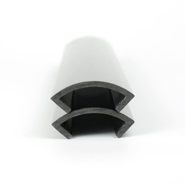 Finished Black PVC Extruded Profiles Semicircular Building Custom Plastic