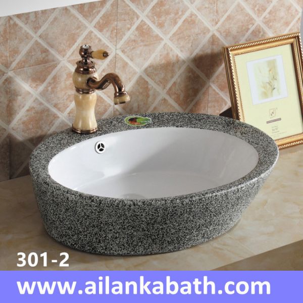 Buy 2016 new model fashion sanitary ware double glazed grey and white color art basin at wholesale prices