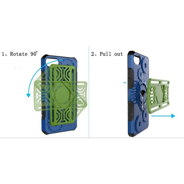 TPU and PC 2 in 1 Kickstand Finger Ring Holder gear Case For IphoneX 8 plus 7 6s armband shockproof sports Phone Cover