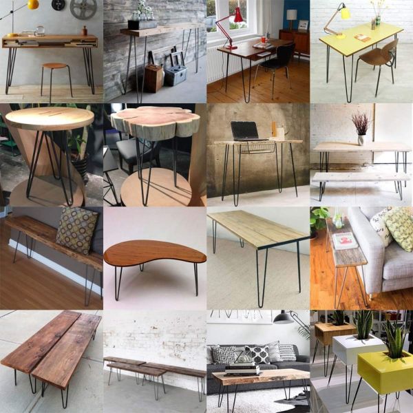 Customized Color Industrial Hairpin Metal Bench Legs for Wooden Desk Fixed Furniture Feet