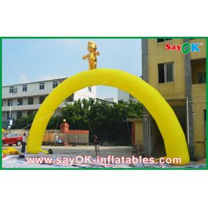 Inflatable Rainbow Arch Customized Yellow Fire - Proof Finish Line Inflatable