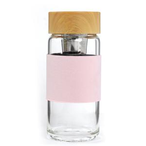 Bamboo Lid Glass Water Bottle With Protective Sleeves