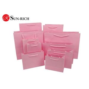 Customized Pink Printed paper bag for gift , garments