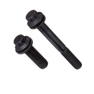 1/2" Black Finish Hex Flange Bolts IFI-115 Grade 12.9