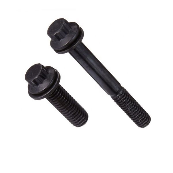 1/2" Black Finish Hex Flange Bolts IFI-115 Grade 12.9