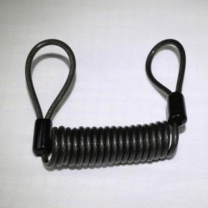 Big stainless steel cord dia inside tranparent black PU coiled tool tether