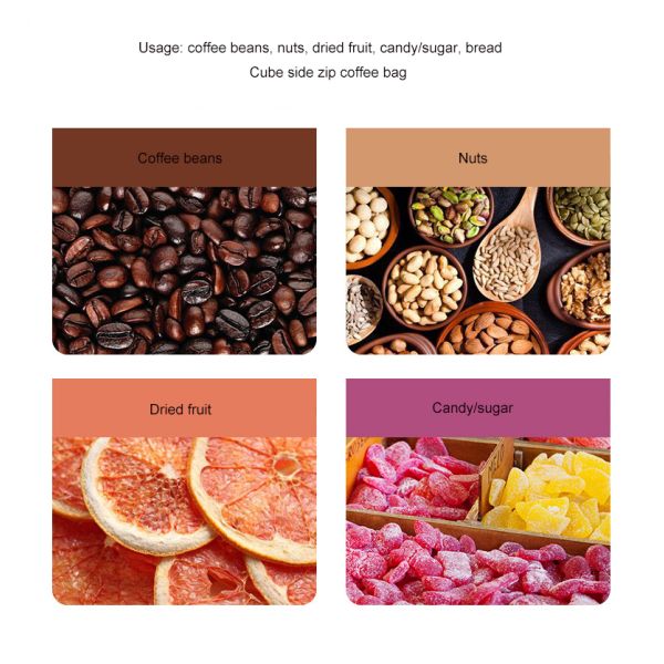 Pure Custom Printed Product LDPE Coffee Beans Packaging Bag for Other Food Tea Bag Nuts