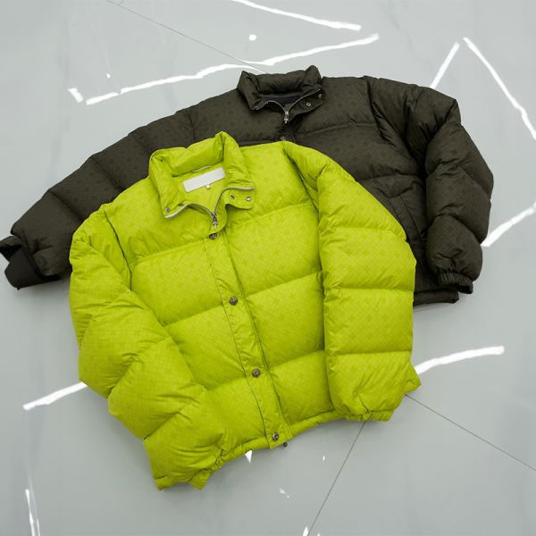 Winter Warm Cropped Down Jacket Collar Zipper Dtg Print Puffer Crop Jacket