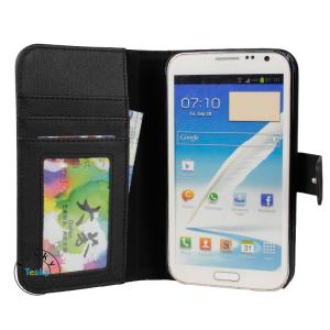 leather wallet cases for samsung note2 flip folio cases