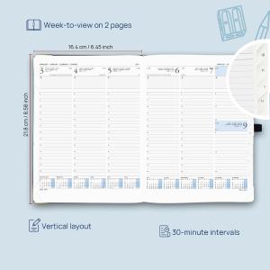80GSM Academic Weekly Planner 2023 With Hourly Schedule Monthly Tabs