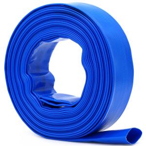 China DAVCO 1.25 × 50' Pool Backwash Hose, Heavy Duty Reinforced Blue PVC Lay Flat Water Discharge Hoses on sale