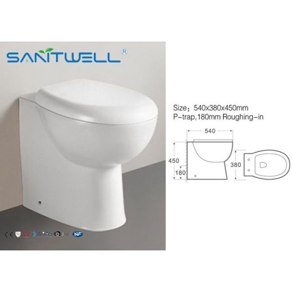 Buy Wall Faced Toilet Living Room Hotel  , Compact Close Coupled WC 540*380*450 mm at wholesale prices