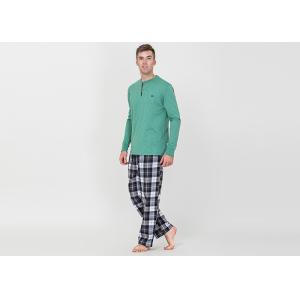 Spring Autumn Mens Luxury Sleepwear Functional Placket Side Pockets Design