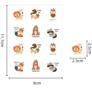 Round Shape Thank You Self Adhesive Sealing Stickers 2.5*2.5cm Waterproof