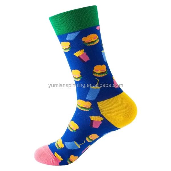 Valentines Day Gifts Regular Style Knitted Mens Dress Socks with Happy Funny Patterns