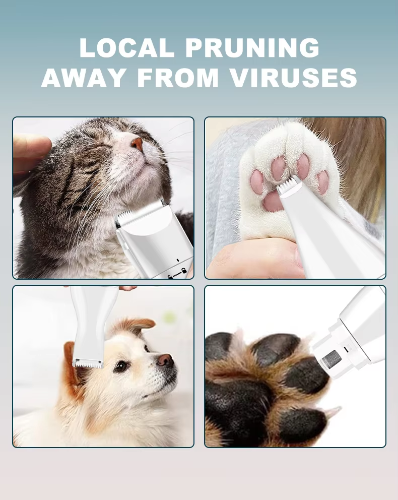 20*10*6.2cm 4 In 1 USB Rechargeable Electric Pet Grooming Kit for Dog Cat Hair Trimmer