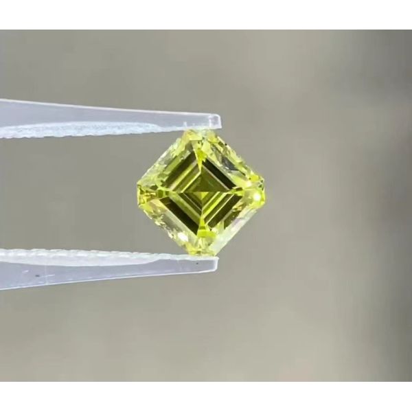 Buy Synthetic High Clarity vS1 Lab Grown Yellow Diamond Asscher Shaped at wholesale prices