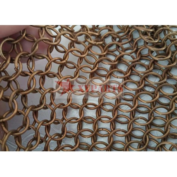 1.5 MM Wire Diameter Copper Chain Braided Ring Mesh For Background Decoration