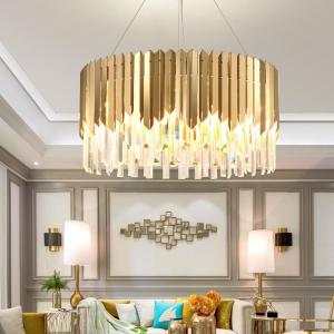 4000K 5000K Large Luxury Gold Modern Crystal Chandelier High Translucent