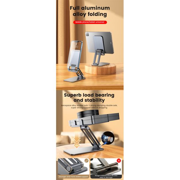 Universal Cell Phone Stand Foldable Aluminum Alloy Table Stand OEM Available