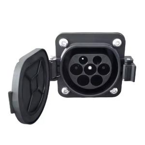 Type 2 EV AC Male Socket/Inlet For EV Side 16A 32A 250V/415V With Lid IEC62196-2