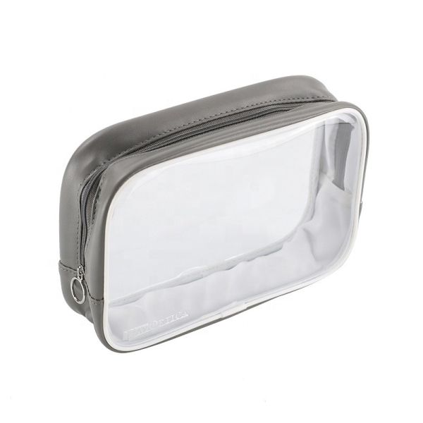 Buy Waterproof PVC Transparent Leather Zipper Makeup Pouch at wholesale prices