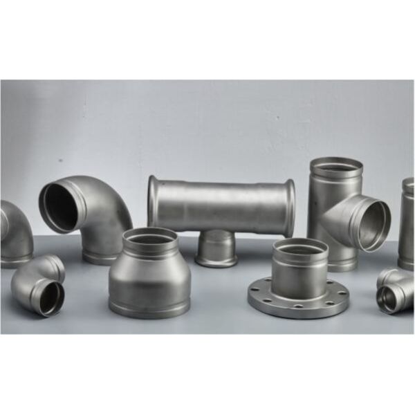 Stainless Steel Grooved Pipe Fittings With Sandblasting / Polishing Surface