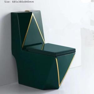 Green Ceramic Washdown Bathrooms Toilets Square Diamond Shape