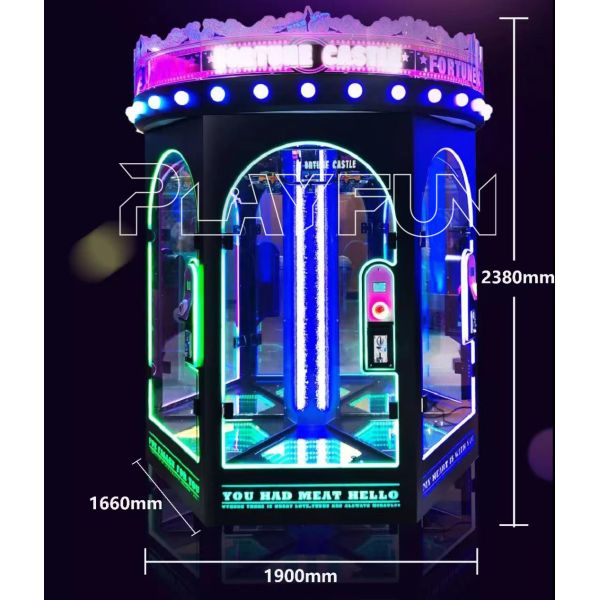 Coin-operated Intelligent Automatic Cutting Prize Fortune Castle 6 Players Cut & Win Cutter Scissors Gift Machine